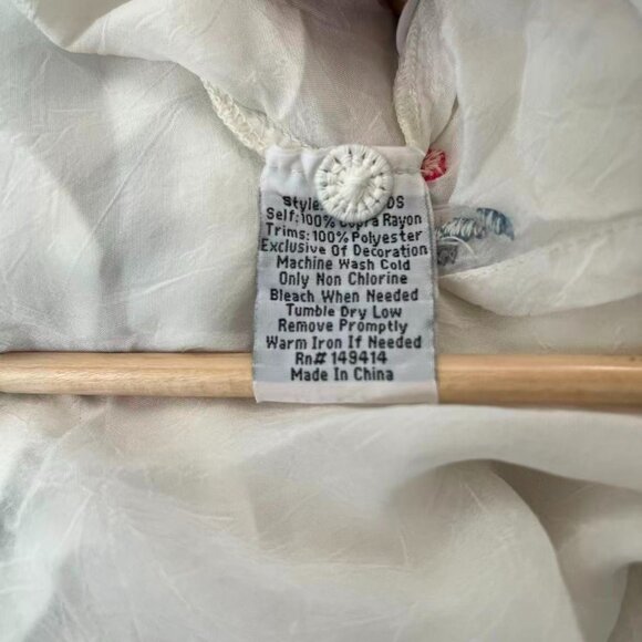 NWOT Johnny Was Floral Embroidered Long Sleeves V-Neck Shirt Blouse Size S - Picture 9 of 13